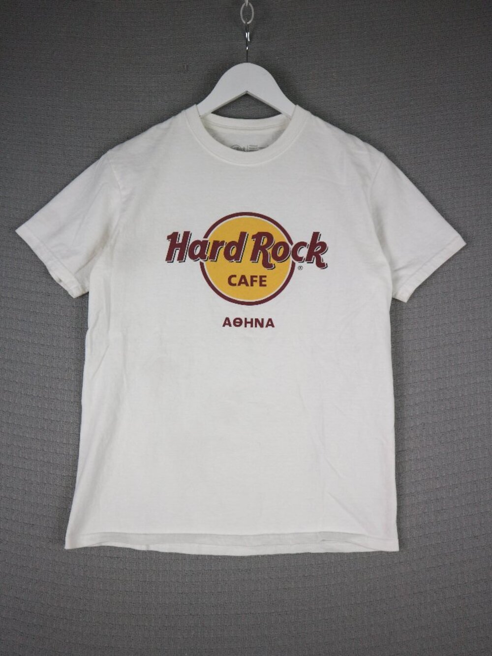 Hard Rock Cafe Athens Greece White Tee Mens Medium